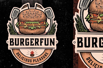 drawing vintage food logo design with detail illustration