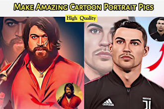 draw cartoon portrait for spotify twitter, convert to digital art effects