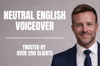 record neutral english accent voiceover
