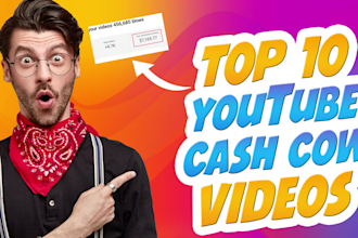 create high quality top 10 youtube cash cow videos with free thumbnail