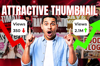 design attractive youtube thumbnails and reels covers