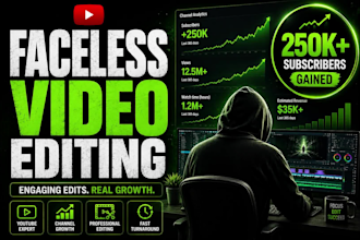 do professional faceless video editing for youtube