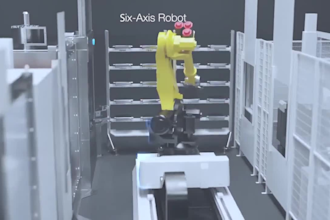 create 3d industrial animation factory robotic assembly cnc machine simulation
