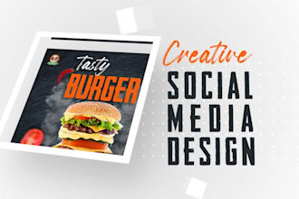 create social media, instagram posts and food posters, food banner design