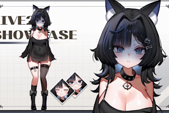 custom 2d vtuber model, live2d rigging, 2d vtuber rigging, anime vtuber model