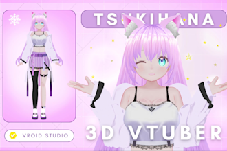 create 3d character model, vtuber character, vrchat avatar, vroid for streaming