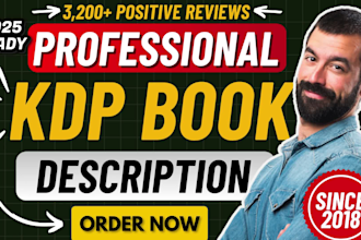 write top kdp book descriptions, back cover book blurbs