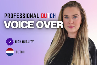 record a professional dutch female voice over