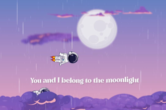 create 2d cartoon music video animation with lyrics