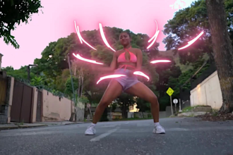 create neon scribble dance animation