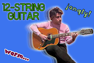record jangly or warm 12 string acoustic guitar