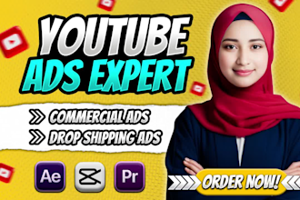 create high converting youtube video ads for dropshipping and commercial