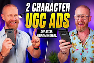 create funny two character ugc ads for your brand
