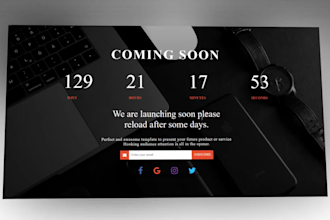 create coming soon page, under construction page