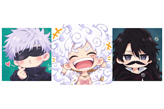 draw cute portrait drawing for pfp, emotes, and vtuber