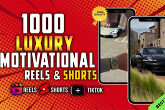create 1000 luxury motivational youtube shorts, and instagram reels