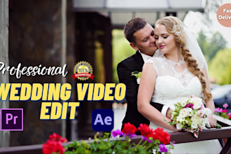 do cinematic wedding video editing and wedding trailer edit