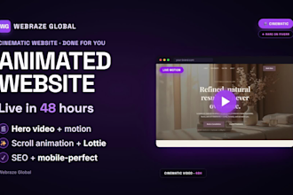 build an animated website with cinematic video in 48 hours
