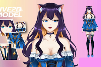 live2d vtuber model design and rigging artist anime vtuber avatar commission