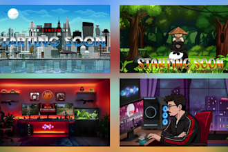 design kick twitch animated overlay package