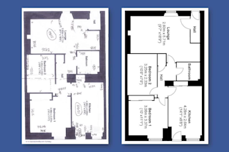 design hand sketch, house plan or PDF floor plan into autocad