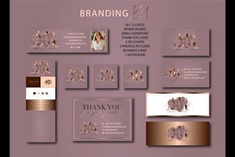 design beauty, cosmetic signature logo and branding kit