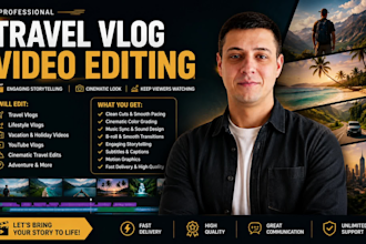 edit cinematic travel vlogs and lifestyle videos