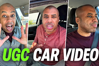 film male ugc natural selfie spokesperson video ads in my car