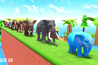 create crossing fountain 3d animation for kids