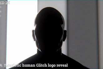 make glitch  intro video with your logo or text