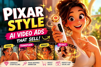 create cinematic disney pixar style ai video ads for your brand