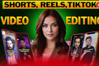 video editing for youtube shorts, instagram reels, ads, tik tok video editing