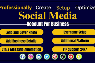 create and set up your social media accounts and setup facebook business