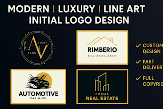 do modern luxury initial or line art logo design