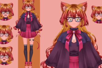 design vtuber model high quality live2d avatar model ready to rigging