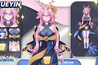design and rig vtuber model live2d rigging 2d anime character art commission