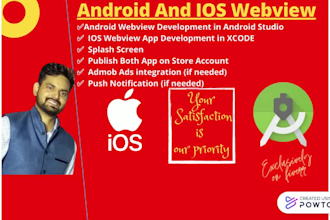 convert website to android webview ios webview app and upload on store