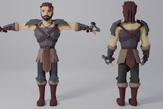 model and rig stylized low poly 3d character
