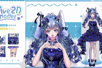 draw and rigging live2d vtuber model 2d vtuber model, live2d model, vtuber model