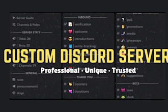 setup gaming, educational, business discord servers for you