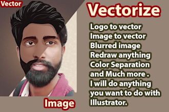 manually vectorize, redraw or vector trace your logo or images