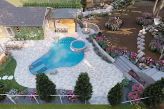 do realistic 3d backyard landscape design front yard garden pool patio terrace