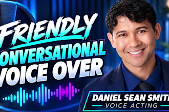 record a friendly conversational english voice over