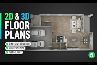 draw professional 2d and 3d real estate floor plan architectural redraw