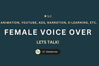 be your female voice actor ll 24 hour delivery