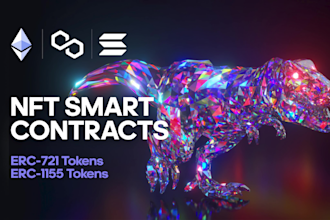 write smart contracts in solidity for erc721, erc1155 and nfts