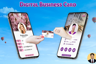 design digital business card, vcard, or clickable virtual card