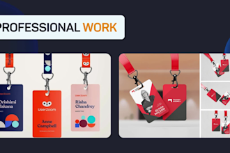 design professional id card, employee badge, name card, id