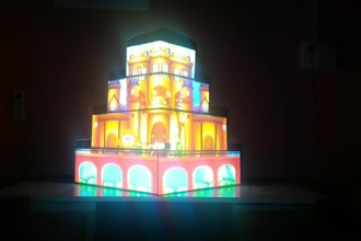 do 3d projection mapping video content for the show