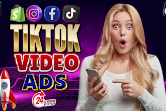 creat tik tok video ads,ugc ads,and dropshipping tiktok ads with strong hook